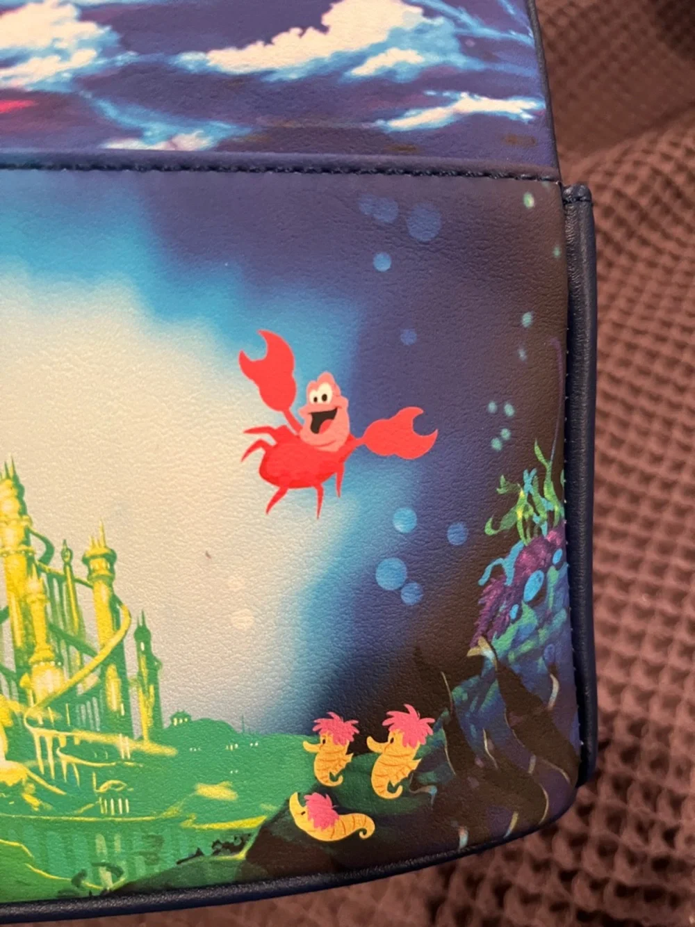 The Little Mermaid Themed Mini Backpack - Blue, Pink, Green loungefly